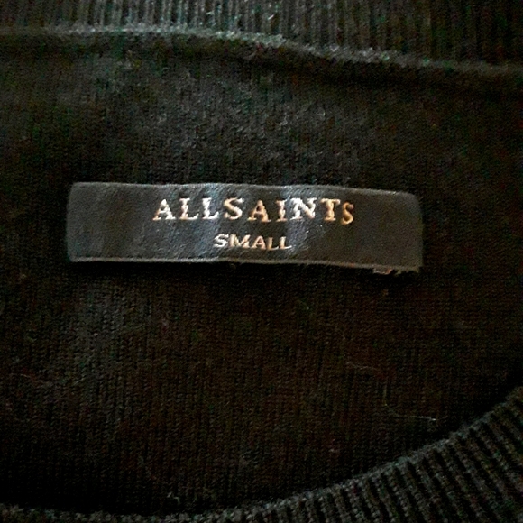 All Saints Kafa Black Wool Sweater Dress, S - Picture 6 of 6